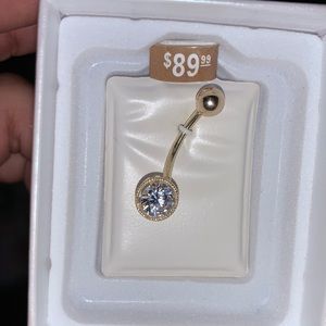 14kt gold belly button ring